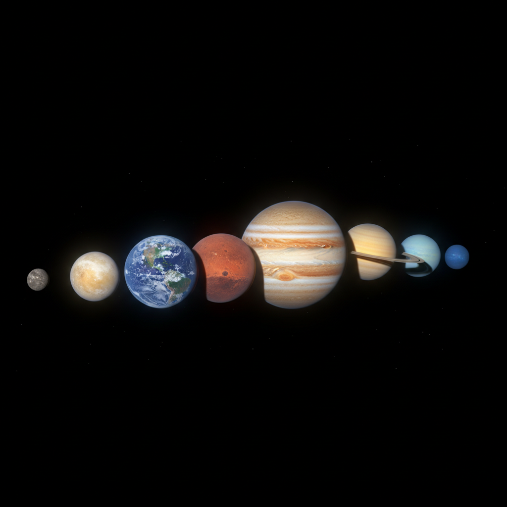 Saulės sistemos planetos: nuo mažiausio iki didžiausio